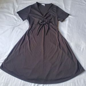 Ribbed short sleeve babydoll dress